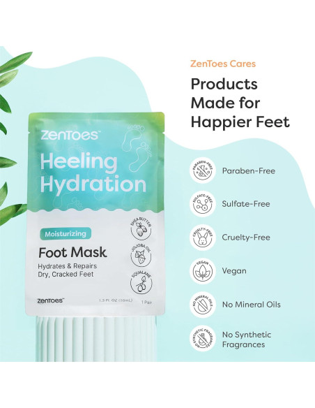 Máscara Hidratante para Pies ZenToes - 3 Pares, Aroma Vainilla