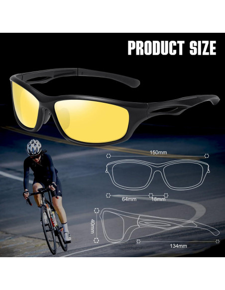 Gafas de sol deportivas Joopin UV400 visión nocturna unisex Gafas de sol deportivas Joopin UV400 visión nocturna unisex