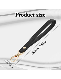 Correa de Muñeca de Cuero PU Tucnoeu Negra 20.5cm 2