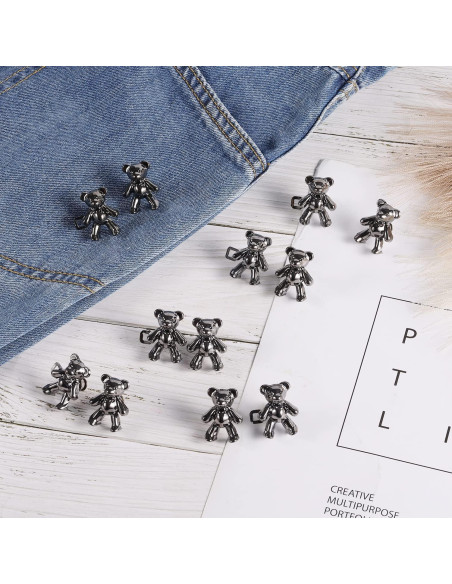 6 Pairs Botones Ajustables para Jeans SAVITA - Gris Oscuro