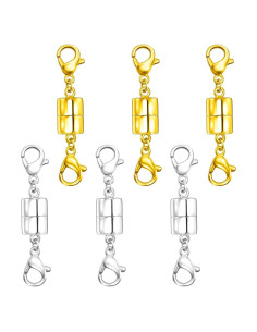 Cierre Magnético Doble Langosta Qulltk 6Pcs Oro y Plata