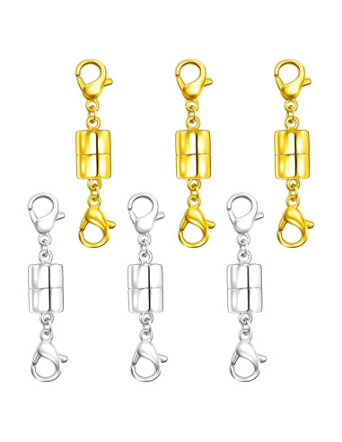Cierre Magnético Doble Langosta Qulltk 6Pcs Oro y Plata