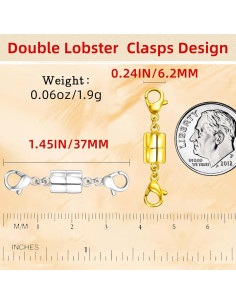 Cierre Magnético Doble Langosta Qulltk 6Pcs Oro y Plata 2