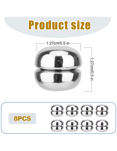 8 Alfileres Magnéticos para Hijab XIHIRCD Plateados 1.2cm