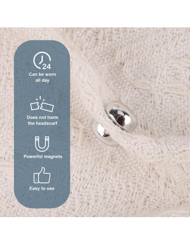 8 Alfileres Magnéticos para Hijab XIHIRCD Plateados 1.2cm