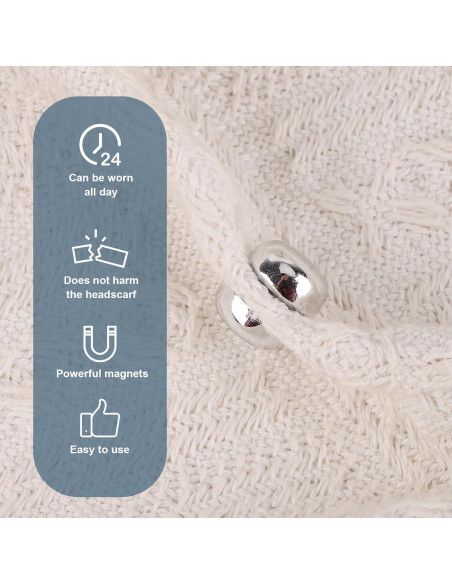 8 Alfileres Magnéticos para Hijab XIHIRCD Plateados 1.2cm