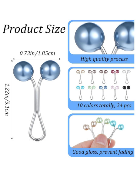 12 Clips para Hijab de Perlas ValueBargain - Accesorios Mujeres