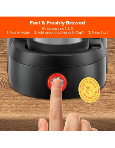 Cafetera Chefman InstaCoffee V2 1 Taza 177-354 ml Negra