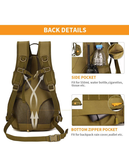 Mochila Táctica HUNTVP 20L Nylon 900D para Senderismo Mochila Táctica HUNTVP 20L Nylon 900D para Senderismo