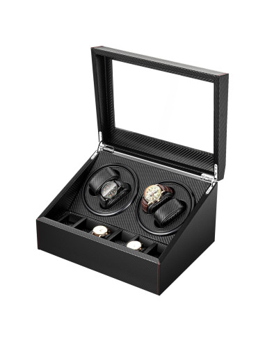 Enrollador de Relojes Automáticos CHEAA Fibra Carbono 4+6