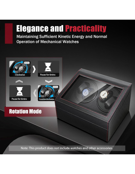 Enrollador de Relojes Automáticos CHEAA Fibra Carbono 4+6