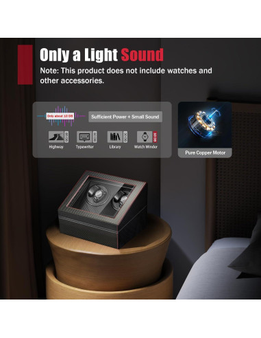 Enrollador de Relojes Automáticos CHEAA Fibra Carbono 4+6