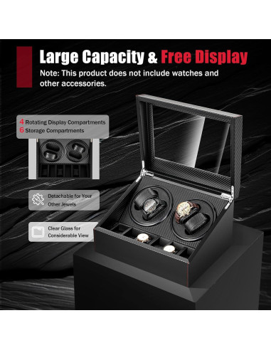 Enrollador de Relojes Automáticos CHEAA Fibra Carbono 4+6