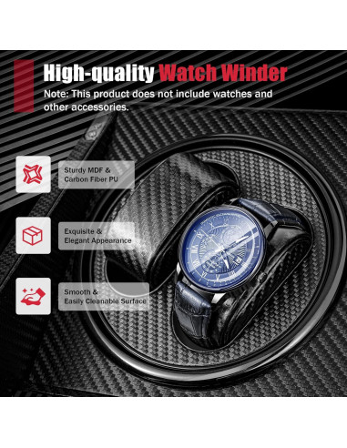 Enrollador de Relojes Automáticos CHEAA Fibra Carbono 4+6