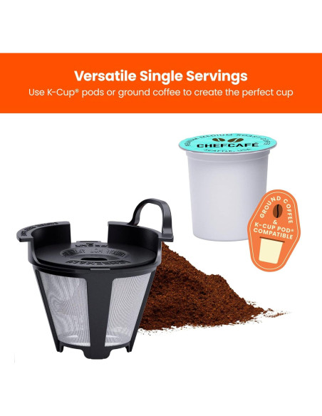 Cafetera Chefman InstaCoffee V2 1 Taza 177-354 ml Negra