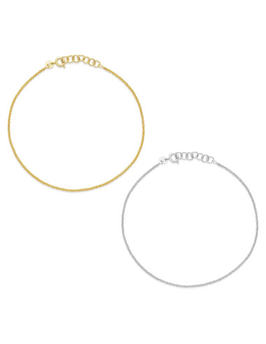 Conjunto de Tobilleras de Plata Esterlina y Oro 14K Amazon Essentials