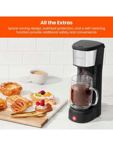 Cafetera Chefman InstaCoffee V2 1 Taza 177-354 ml Negra