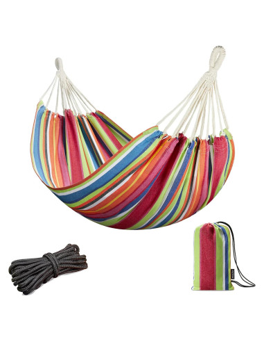 Hamaca JoyView Individual Algodón 200x100 cm Rayas Color