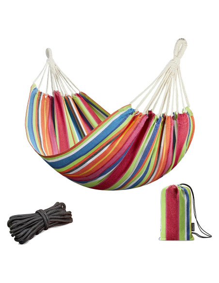 Hamaca JoyView Individual Algodón 200x100 cm Rayas Color