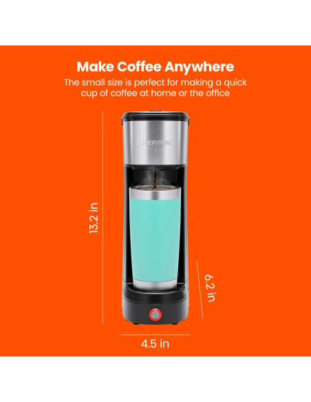 Cafetera Chefman InstaCoffee V2 1 Taza 177-354 ml Negra