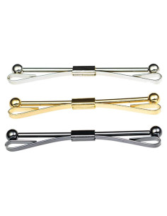 3 Piezas Pin de Cuello Cobre Duradero Plata Dorado Negro