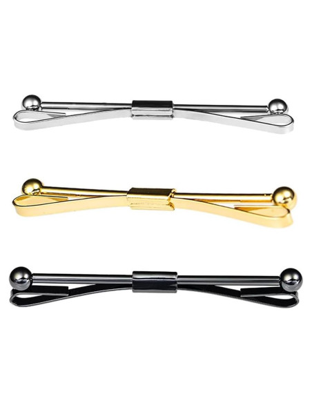Clip de Corbata BFLCTTBD 3 Piezas Metal Oro Plata Negro