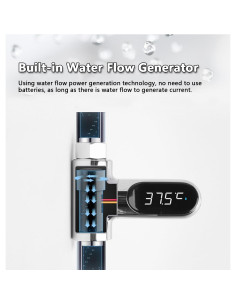 Termómetro de Ducha Crayfomo JIA-T-073 LED Digital 360 2