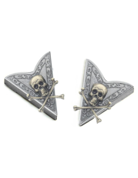 Puntas de Collar Skull and Bones HHH Designs Acabado Plateado Puntas de Collar Skull and Bones HHH Designs Acabado Plateado