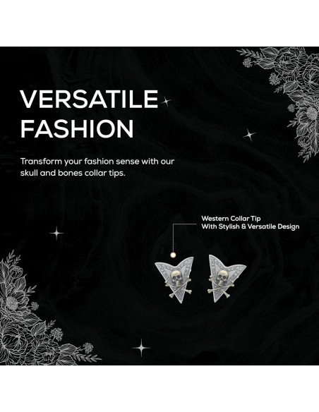 Puntas de Collar Skull and Bones HHH Designs Acabado Plateado Puntas de Collar Skull and Bones HHH Designs Acabado Plateado