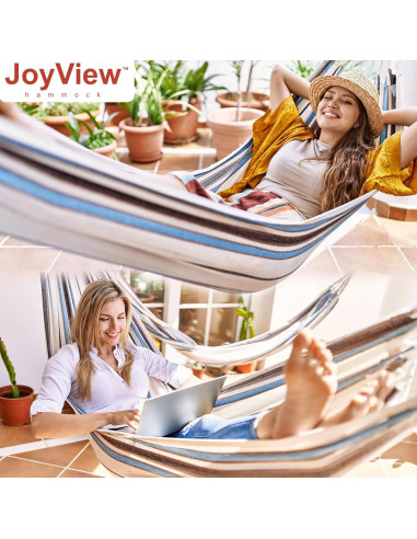 Hamaca JoyView Individual Algodón 200x100 cm Rayas Color