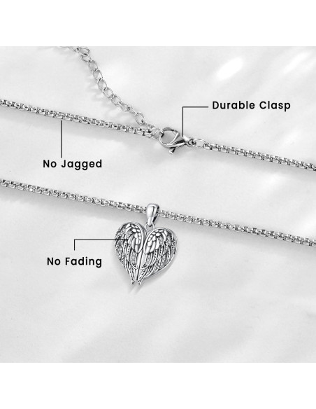 Collar Medallón Alas de Ángel Plata 925 con Cadena 56 cm