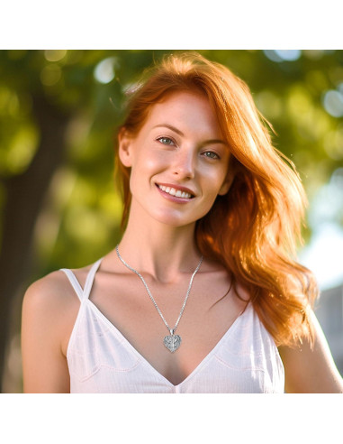 Collar Medallón Alas de Ángel Plata 925 con Cadena 56 cm