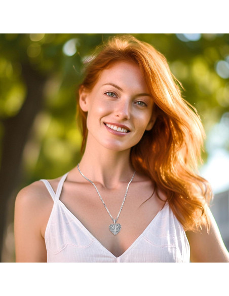 Collar Medallón Alas de Ángel Plata 925 con Cadena 56 cm