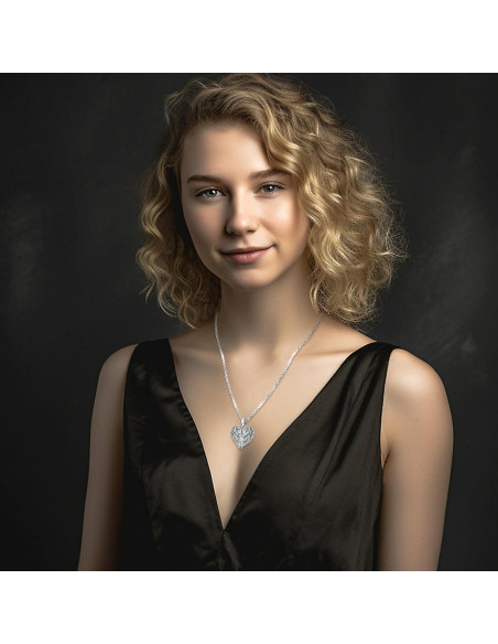 Collar Medallón Alas de Ángel Plata 925 con Cadena 56 cm