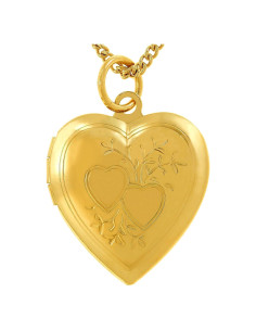 Collar Medalla Corazones Lifetime Jewelry Oro 24K 18"