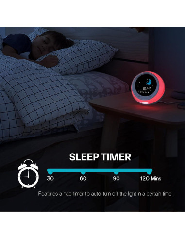 Reloj Despertador iHoo para Niños con Luz Nocturna y Alarma