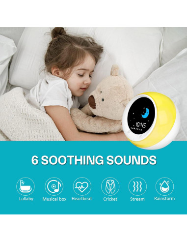 Reloj Despertador iHoo para Niños con Luz Nocturna y Alarma