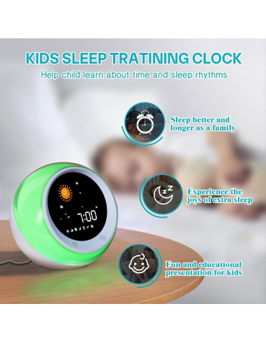 Reloj Despertador iHoo para Niños con Luz Nocturna y Alarma