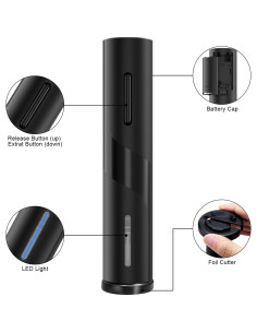 Abridor de Vino Eléctrico COKUNST Negro Automático 272g 2