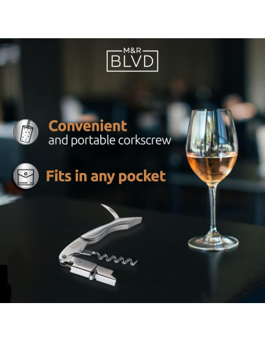 Sacacorchos de Camarero M&R Blvd - Acero Inoxidable Profesional