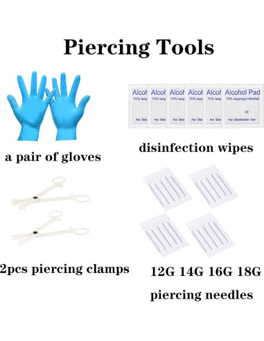 Kit de Piercing Profesional DJCIW 90PCS Acero Inoxidable