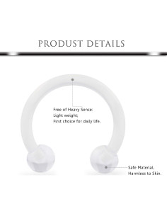 Anillos de Labio de Acero Quirúrgico Hoeudjo 16G 8mm con Diamante CZ 2