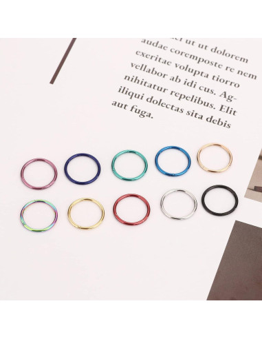 Set de 10 Aros de Septum Besteel 18G Acero Quirúrgico 10MM