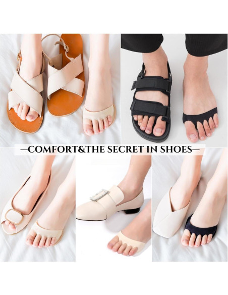 6 Pares de Calcetines Liner para Mujeres Algodón Transpirable