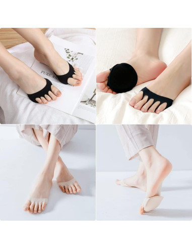 6 Pares de Calcetines Liner para Mujeres Algodón Transpirable