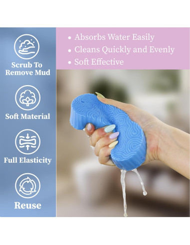 Esponja de Baño Exfoliante BOBI CARE 2 Piezas Suave 3D