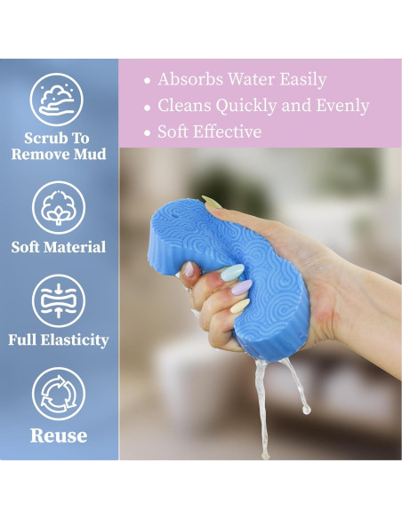 Esponja de Baño Exfoliante BOBI CARE 2 Piezas Suave 3D