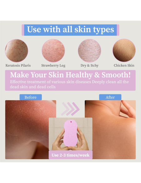 Esponja de Baño Exfoliante BOBI CARE 2 Piezas Suave 3D