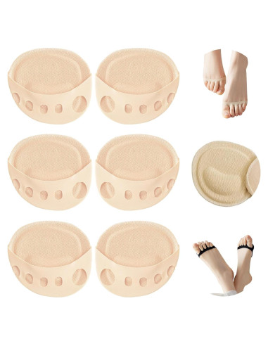 3 Pares Almohadillas Metatarsales SooGree para Pie Beige M