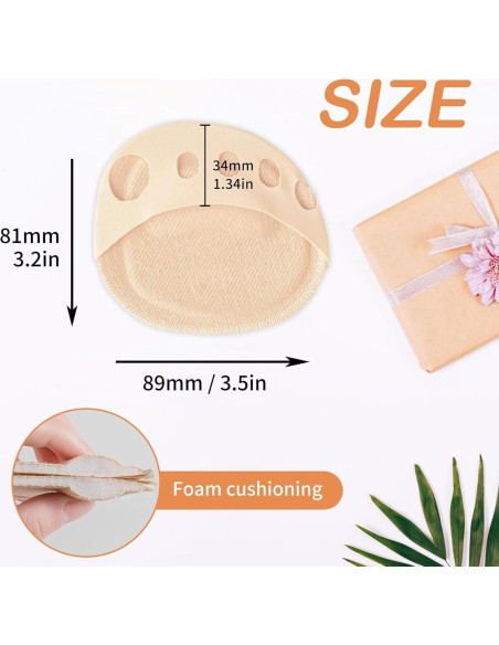 3 Pares Almohadillas Metatarsales SooGree para Pie Beige M